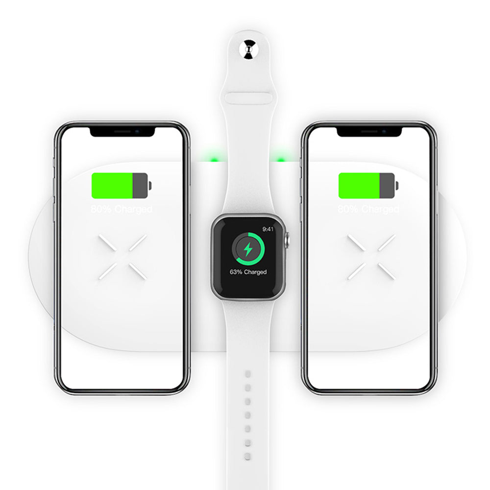 18W 3-in-1 Fast Charging Wireless QI Charger Pad for Apple, Samsung, Apple Watch and AirPods