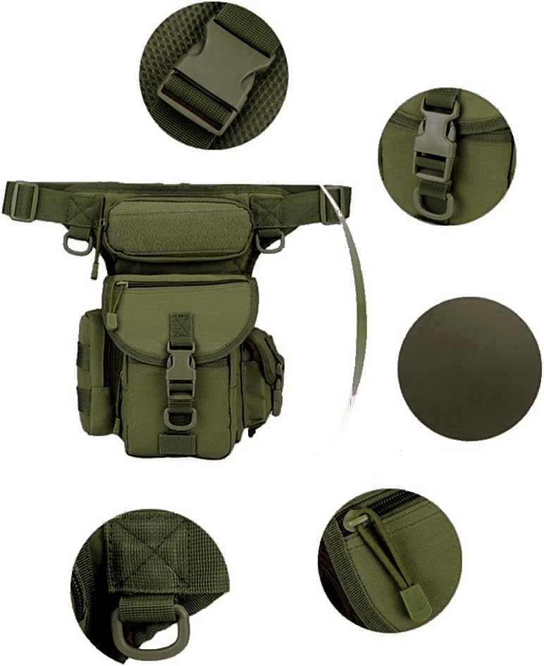 Injoy Multi-Purpose Tactical Drop Leg Bag Tool Fanny Thigh Pack Leg Rig Military Motorcycle Camera Versipack Utility Pouch, Black/Coyote Tan/Army Green/Camouflage 7 Colors Available