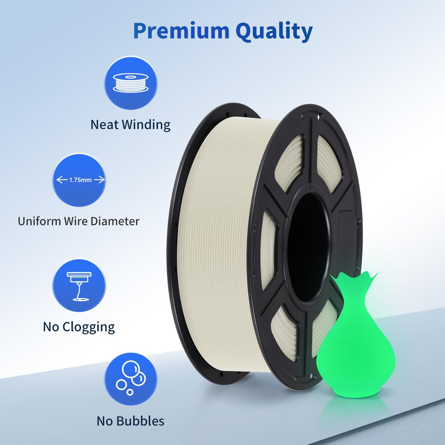 ANYCUBIC PLA 3D Printer Filament, Blue, 3D Printing PLA Filament 1.75mm Dimensional Accuracy +/- 0.02mm, 1KG Spool (2.2 lbs)
