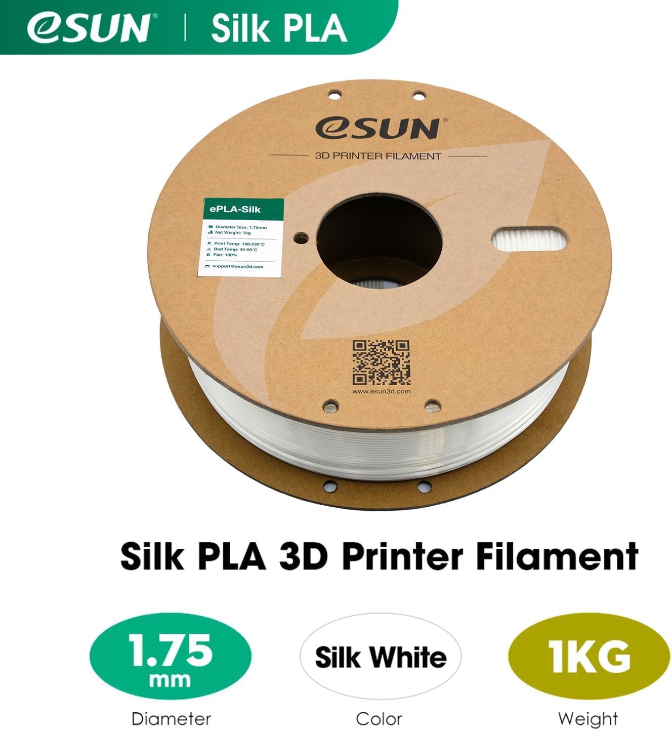eSUN Silk Mystic PLA Filament 1.75mm, Silky Tricolor 3D Printer Filament PLA, Dimensional Accuracy +/- 0.05mm, 1KG Spool (2.2 LBS) 3D Printing Filament for 3D Printers,Silk Gold Green Black