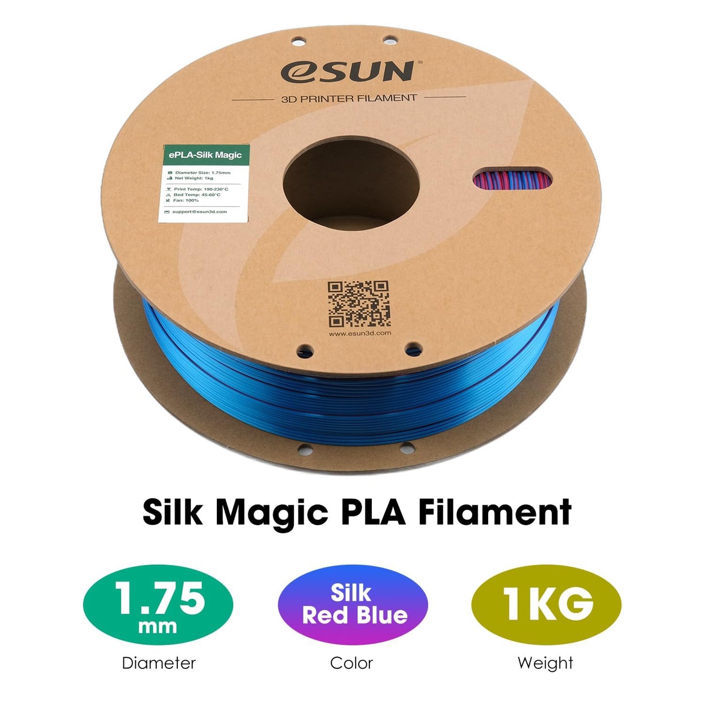 eSUN Silk Mystic PLA Filament 1.75mm, Silky Tricolor 3D Printer Filament PLA, Dimensional Accuracy +/- 0.05mm, 1KG Spool (2.2 LBS) 3D Printing Filament for 3D Printers,Silk Gold Green Black