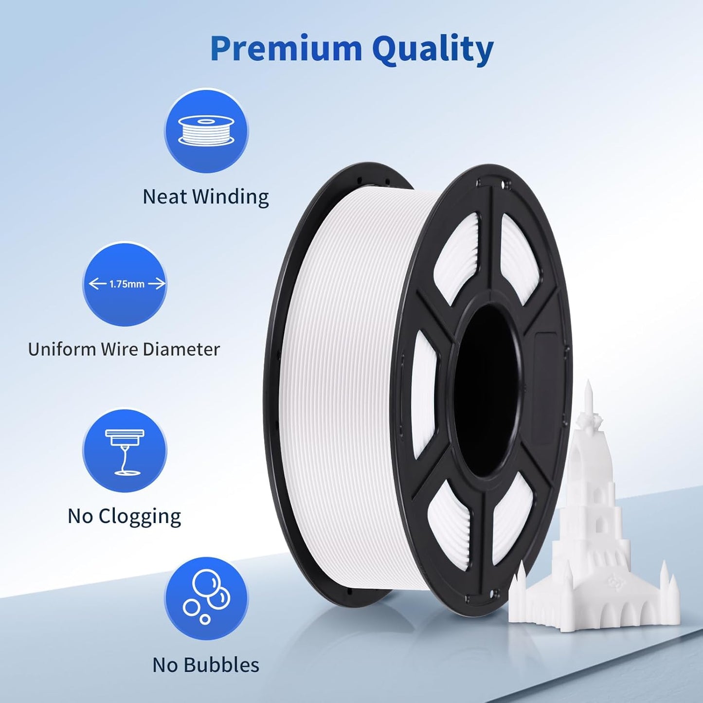 ANYCUBIC PLA 3D Printer Filament, Blue, 3D Printing PLA Filament 1.75mm Dimensional Accuracy +/- 0.02mm, 1KG Spool (2.2 lbs)