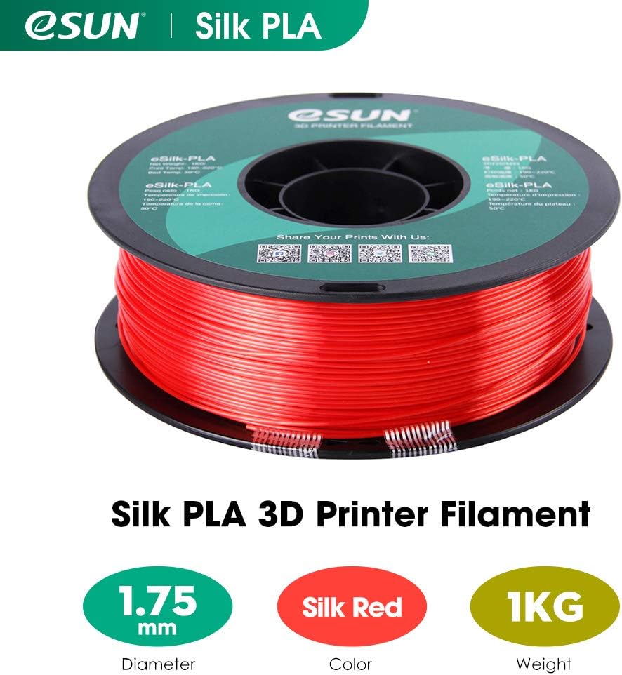 eSUN Silk Mystic PLA Filament 1.75mm, Silky Tricolor 3D Printer Filament PLA, Dimensional Accuracy +/- 0.05mm, 1KG Spool (2.2 LBS) 3D Printing Filament for 3D Printers,Silk Gold Green Black