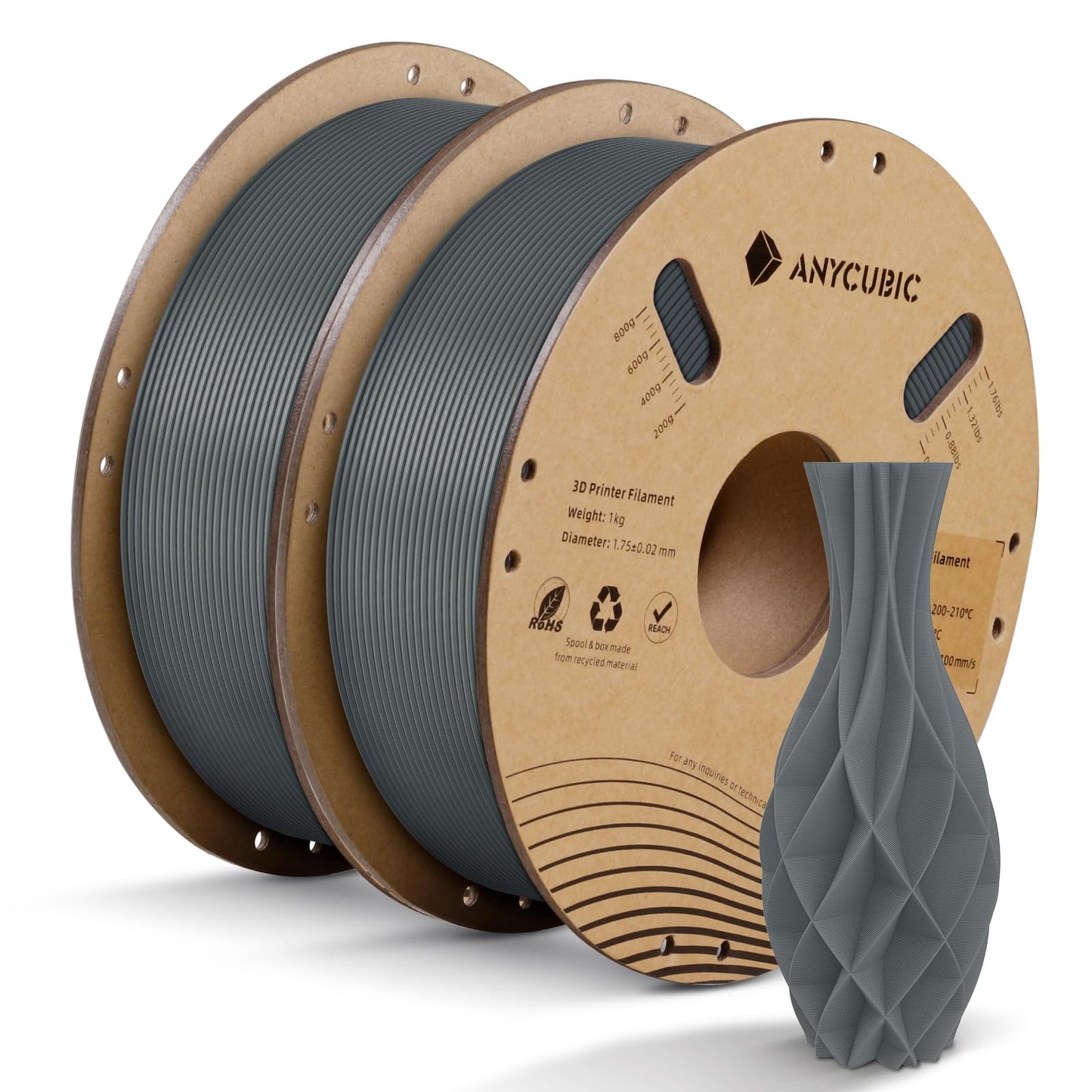 ANYCUBIC PLA 3D Printer Filament, Blue, 3D Printing PLA Filament 1.75mm Dimensional Accuracy +/- 0.02mm, 1KG Spool (2.2 lbs)