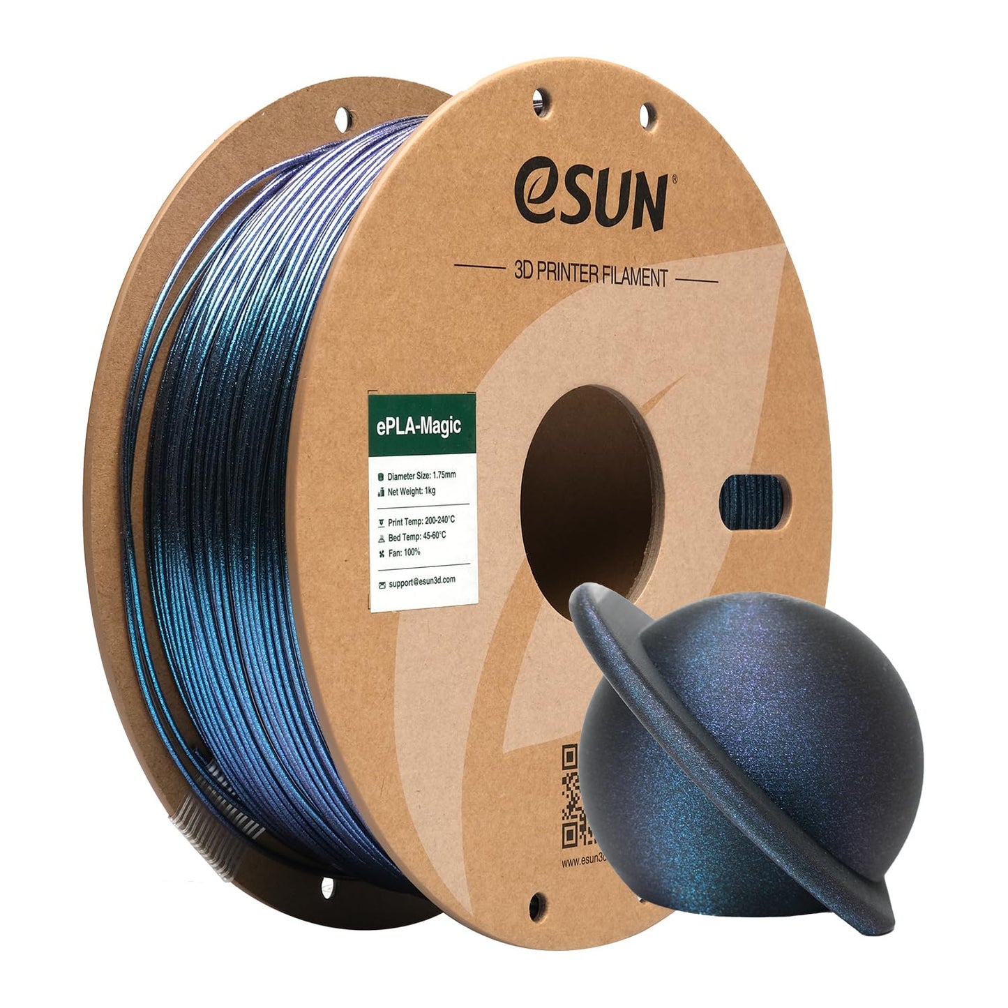 eSUN Silk Mystic PLA Filament 1.75mm, Silky Tricolor 3D Printer Filament PLA, Dimensional Accuracy +/- 0.05mm, 1KG Spool (2.2 LBS) 3D Printing Filament for 3D Printers,Silk Gold Green Black
