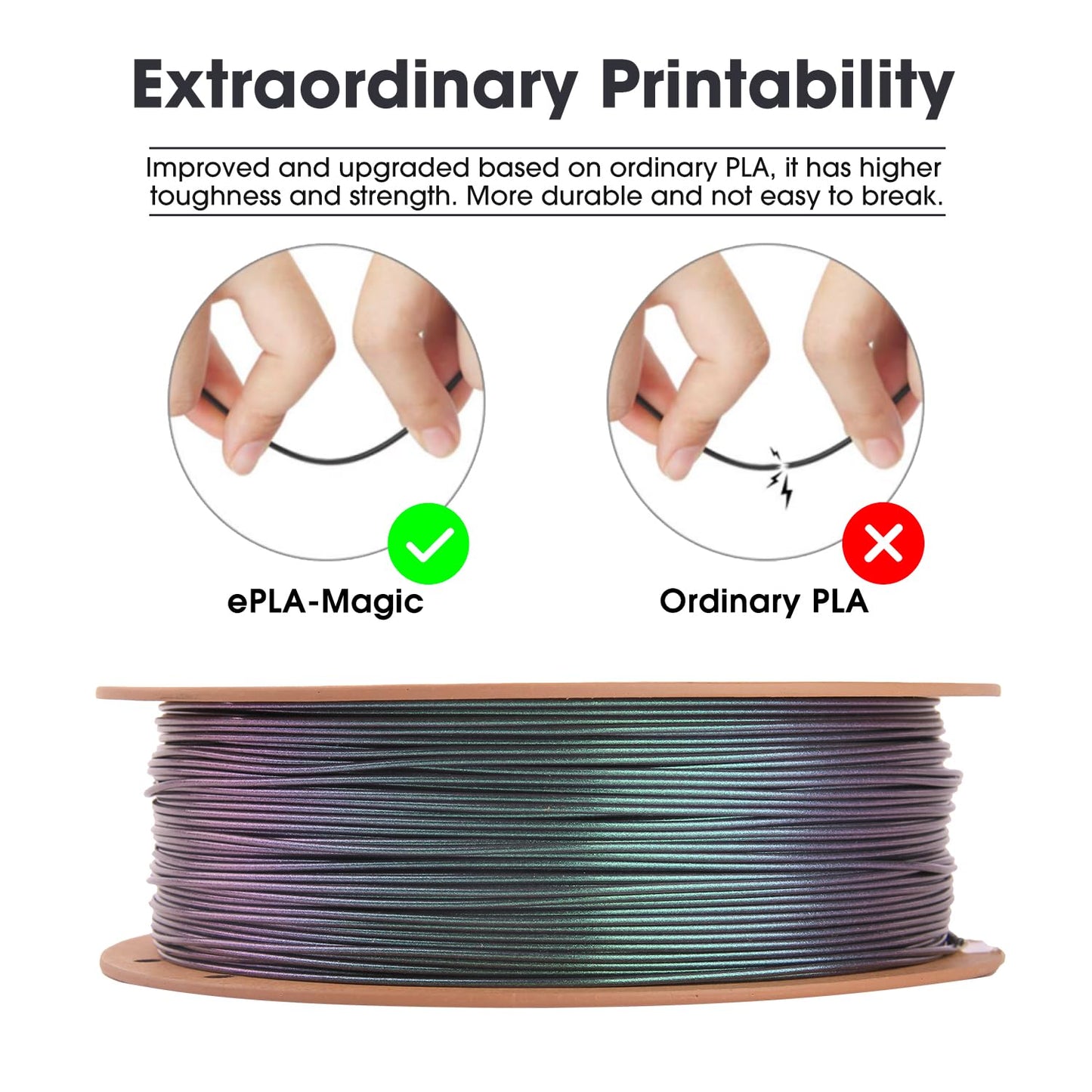 eSUN Silk Mystic PLA Filament 1.75mm, Silky Tricolor 3D Printer Filament PLA, Dimensional Accuracy +/- 0.05mm, 1KG Spool (2.2 LBS) 3D Printing Filament for 3D Printers,Silk Gold Green Black