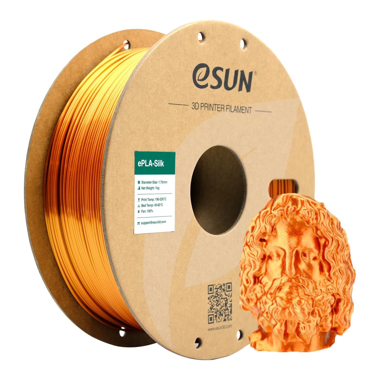 eSUN Silk Mystic PLA Filament 1.75mm, Silky Tricolor 3D Printer Filament PLA, Dimensional Accuracy +/- 0.05mm, 1KG Spool (2.2 LBS) 3D Printing Filament for 3D Printers,Silk Gold Green Black