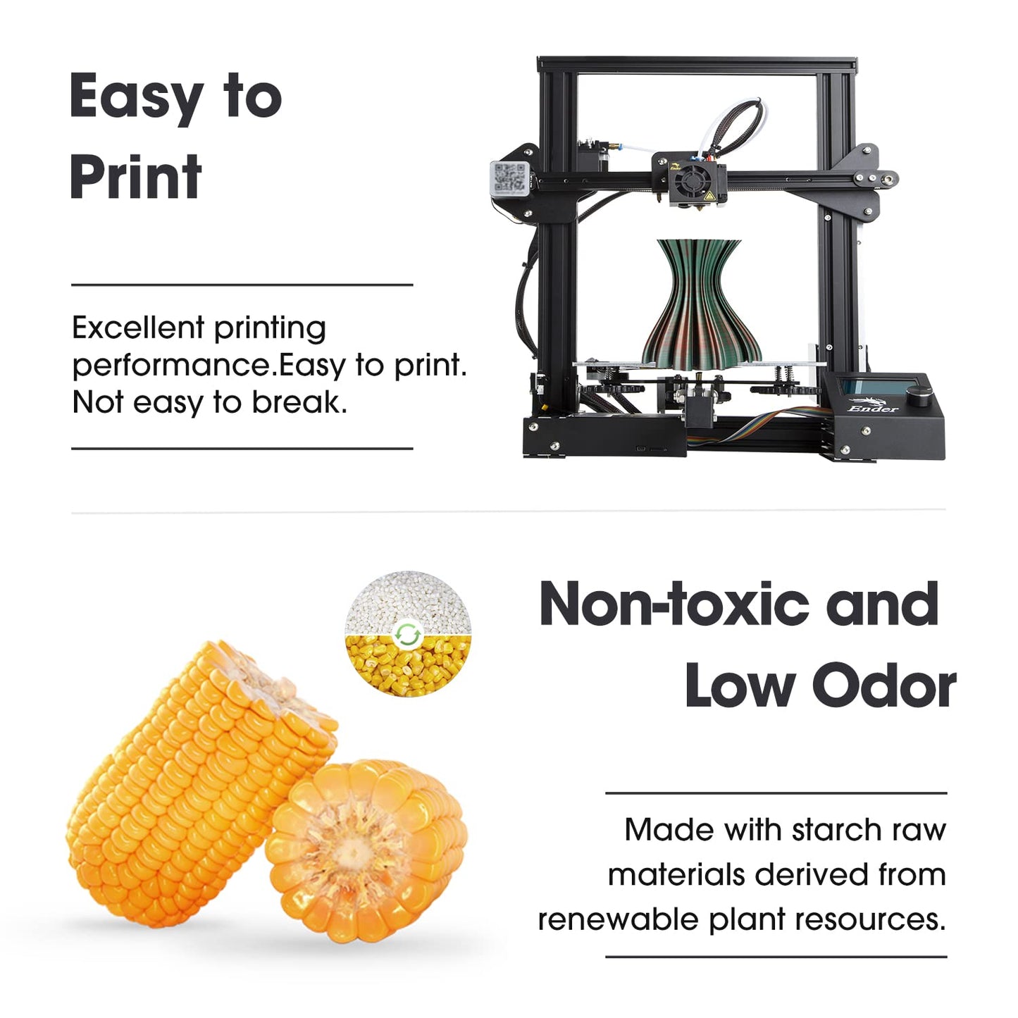 eSUN Silk Mystic PLA Filament 1.75mm, Silky Tricolor 3D Printer Filament PLA, Dimensional Accuracy +/- 0.05mm, 1KG Spool (2.2 LBS) 3D Printing Filament for 3D Printers,Silk Gold Green Black