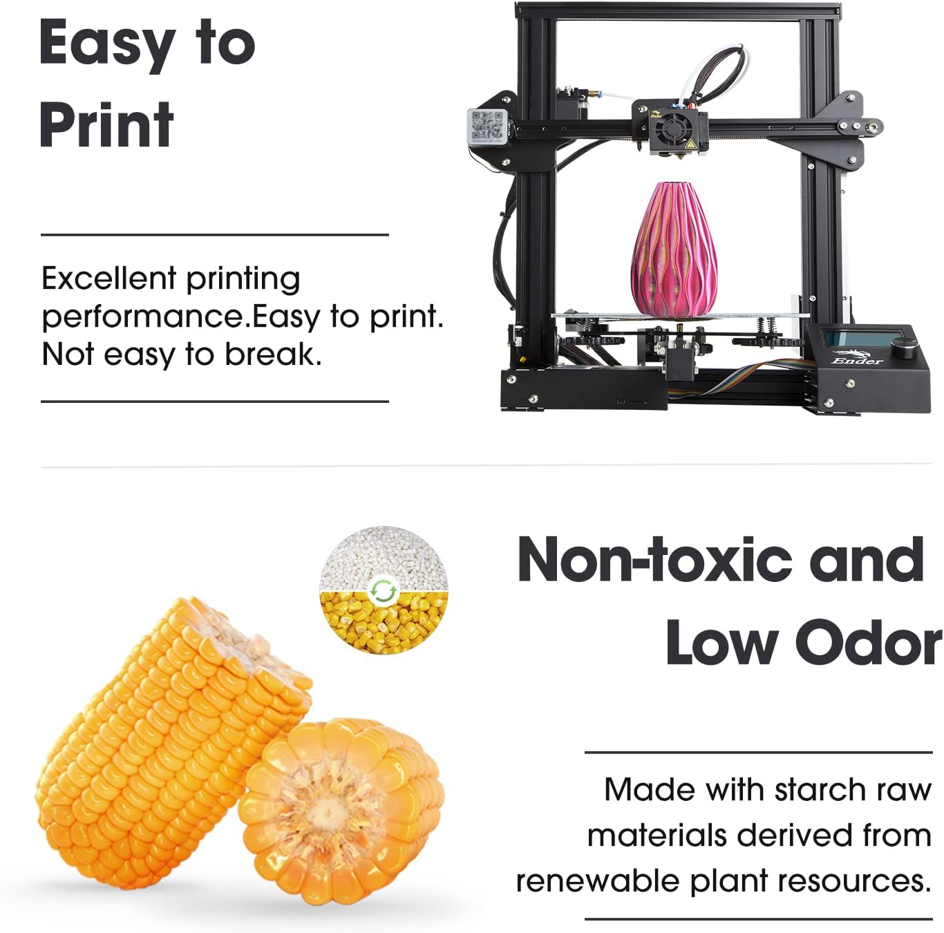 eSUN Silk Mystic PLA Filament 1.75mm, Silky Tricolor 3D Printer Filament PLA, Dimensional Accuracy +/- 0.05mm, 1KG Spool (2.2 LBS) 3D Printing Filament for 3D Printers,Silk Gold Green Black