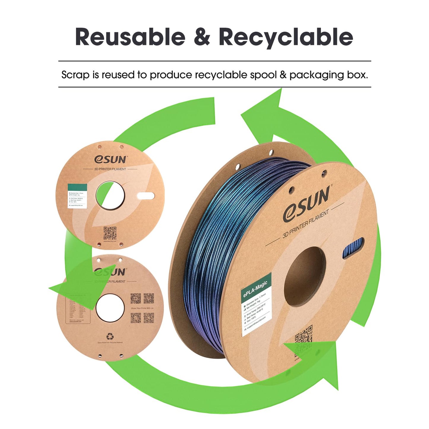 eSUN Silk Mystic PLA Filament 1.75mm, Silky Tricolor 3D Printer Filament PLA, Dimensional Accuracy +/- 0.05mm, 1KG Spool (2.2 LBS) 3D Printing Filament for 3D Printers,Silk Gold Green Black