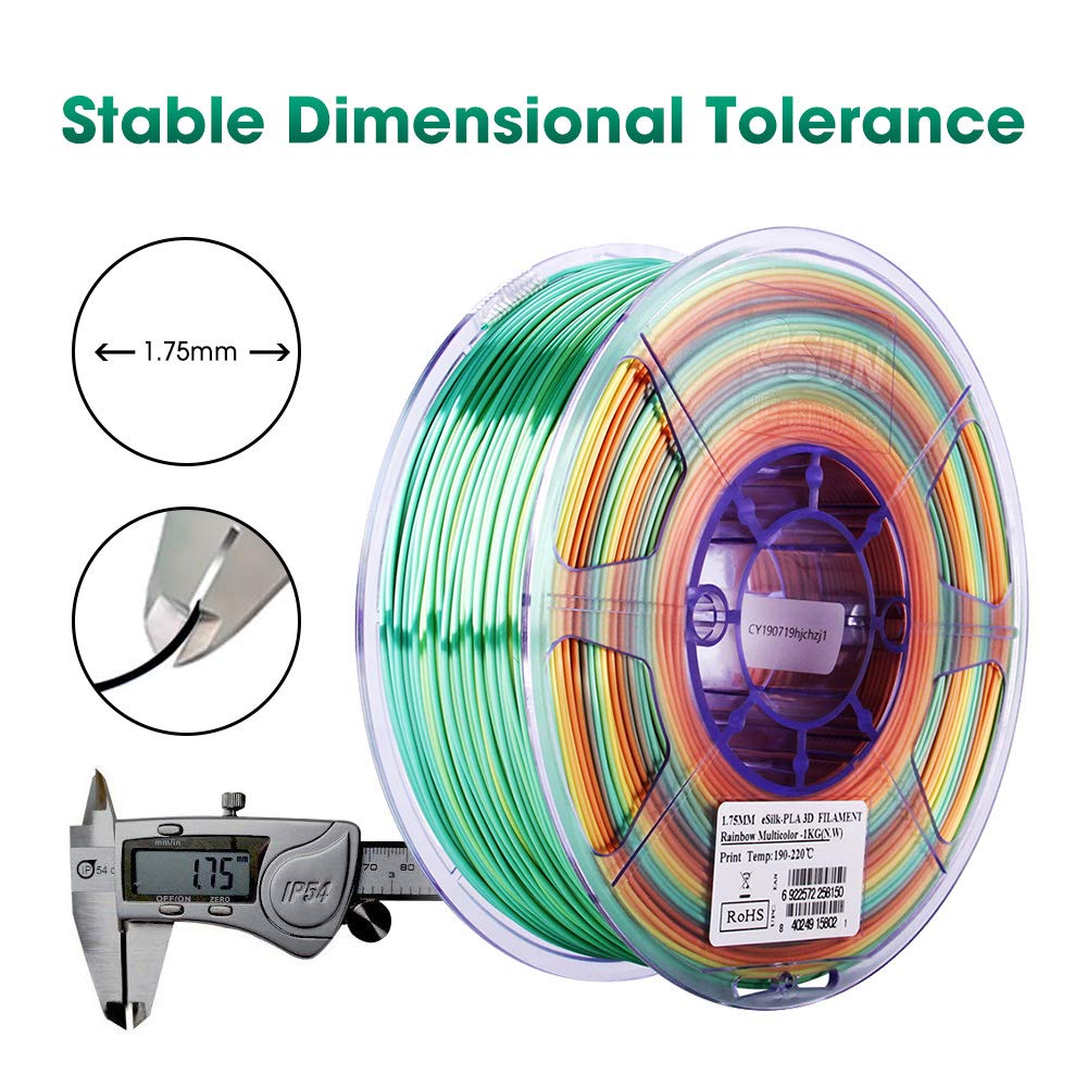 eSUN Silk Mystic PLA Filament 1.75mm, Silky Tricolor 3D Printer Filament PLA, Dimensional Accuracy +/- 0.05mm, 1KG Spool (2.2 LBS) 3D Printing Filament for 3D Printers,Silk Gold Green Black