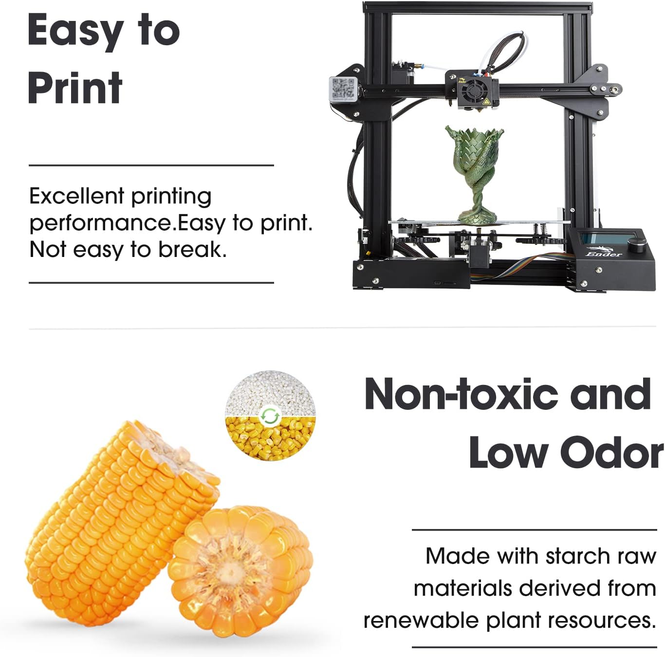 eSUN Silk Mystic PLA Filament 1.75mm, Silky Tricolor 3D Printer Filament PLA, Dimensional Accuracy +/- 0.05mm, 1KG Spool (2.2 LBS) 3D Printing Filament for 3D Printers,Silk Gold Green Black