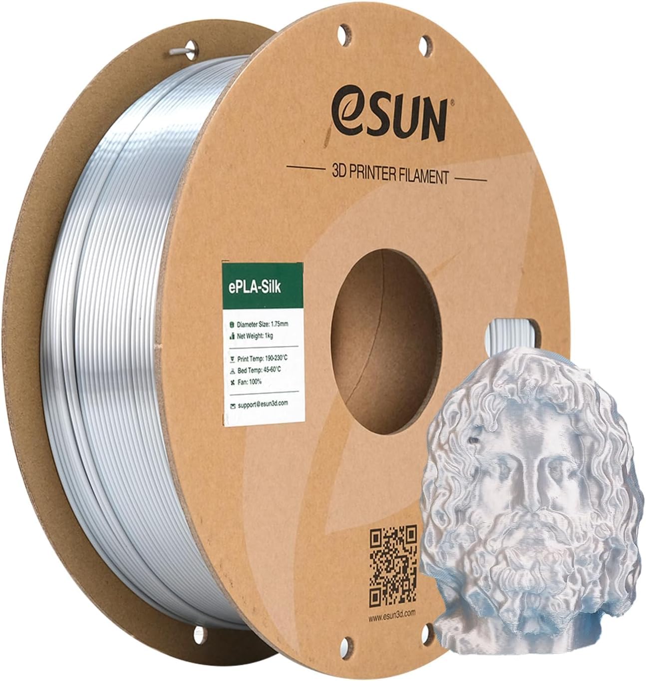 eSUN Silk Mystic PLA Filament 1.75mm, Silky Tricolor 3D Printer Filament PLA, Dimensional Accuracy +/- 0.05mm, 1KG Spool (2.2 LBS) 3D Printing Filament for 3D Printers,Silk Gold Green Black