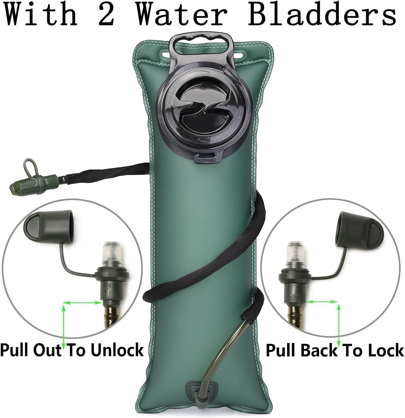 ATBP Military 3L Hydration Pack Reservoir Water Bladder Daypack Camel Backpack Hydration Pack with Water Bladder,Lightweight,BPA Free,for Running Cycling Hiking 2 Packs