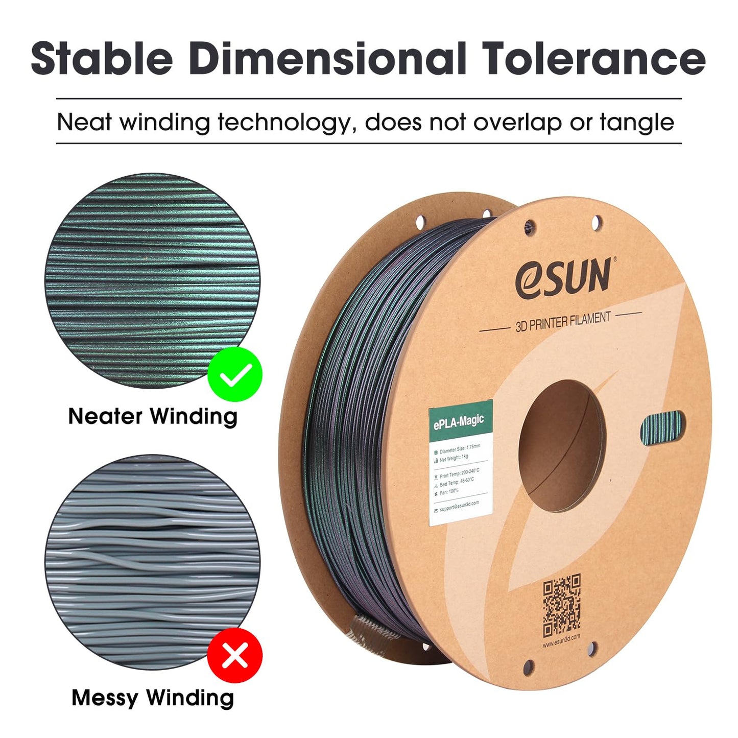 eSUN Silk Mystic PLA Filament 1.75mm, Silky Tricolor 3D Printer Filament PLA, Dimensional Accuracy +/- 0.05mm, 1KG Spool (2.2 LBS) 3D Printing Filament for 3D Printers,Silk Gold Green Black