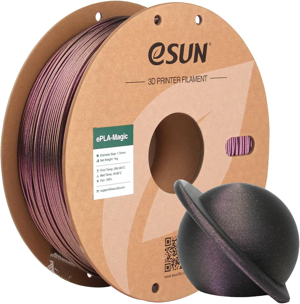 eSUN Silk Mystic PLA Filament 1.75mm, Silky Tricolor 3D Printer Filament PLA, Dimensional Accuracy +/- 0.05mm, 1KG Spool (2.2 LBS) 3D Printing Filament for 3D Printers,Silk Gold Green Black
