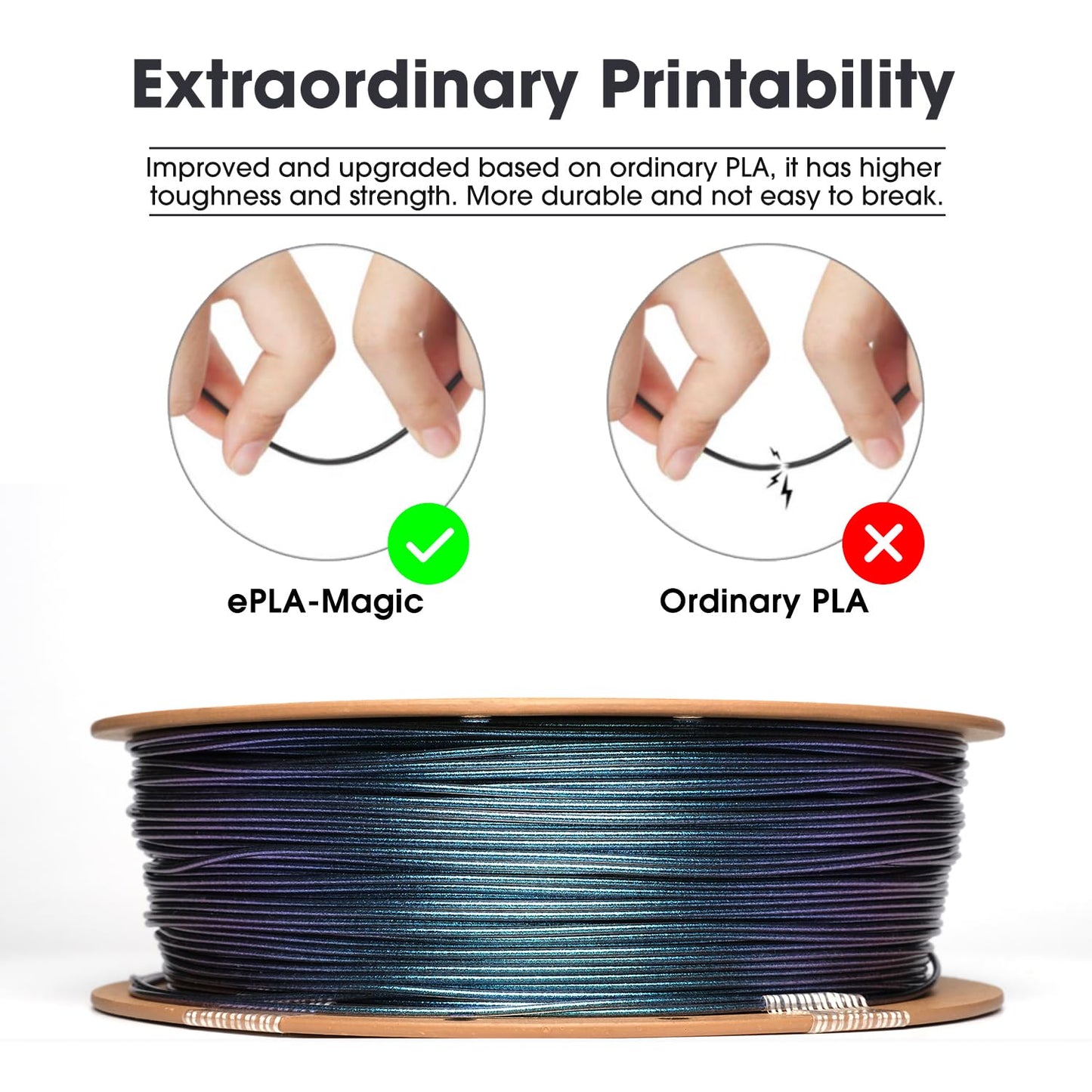 eSUN Silk Mystic PLA Filament 1.75mm, Silky Tricolor 3D Printer Filament PLA, Dimensional Accuracy +/- 0.05mm, 1KG Spool (2.2 LBS) 3D Printing Filament for 3D Printers,Silk Gold Green Black