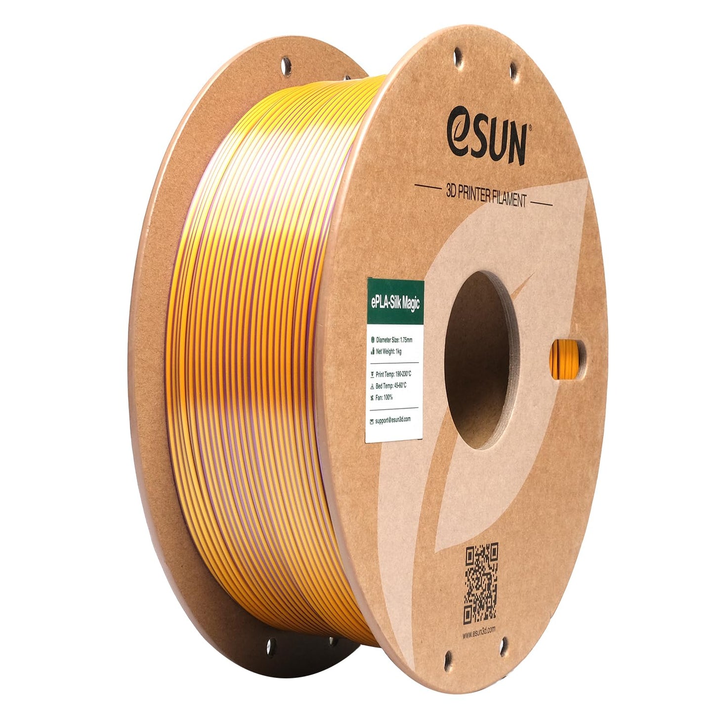 eSUN Silk Mystic PLA Filament 1.75mm, Silky Tricolor 3D Printer Filament PLA, Dimensional Accuracy +/- 0.05mm, 1KG Spool (2.2 LBS) 3D Printing Filament for 3D Printers,Silk Gold Green Black