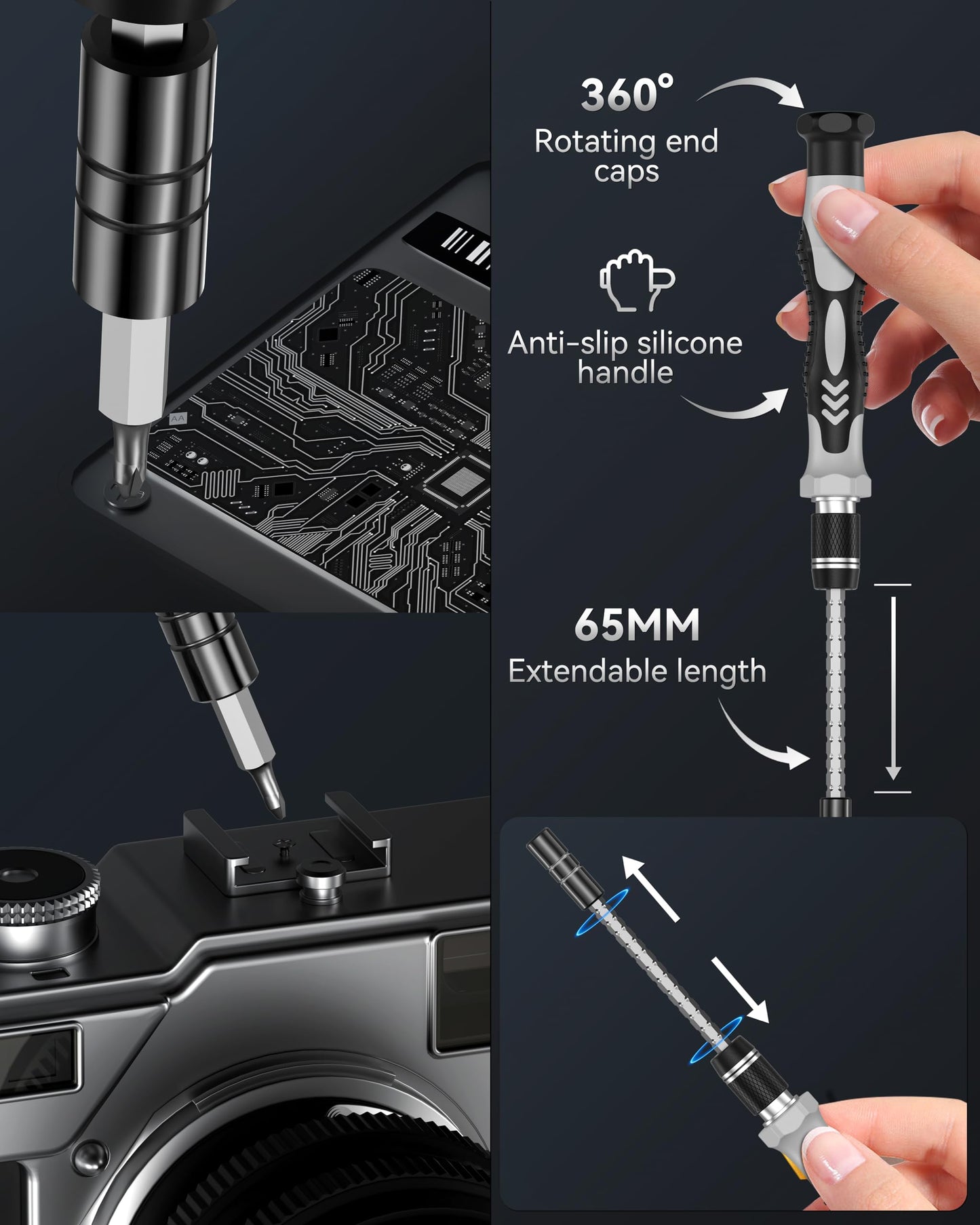 YESDEX Precision Screwdriver Set, 132in1 Magnetic Bits Screw Kit, Laptop Screw Drive Repair Screwdriver Tool for Computer, Phone, Tablet, Camera, PC, Watch