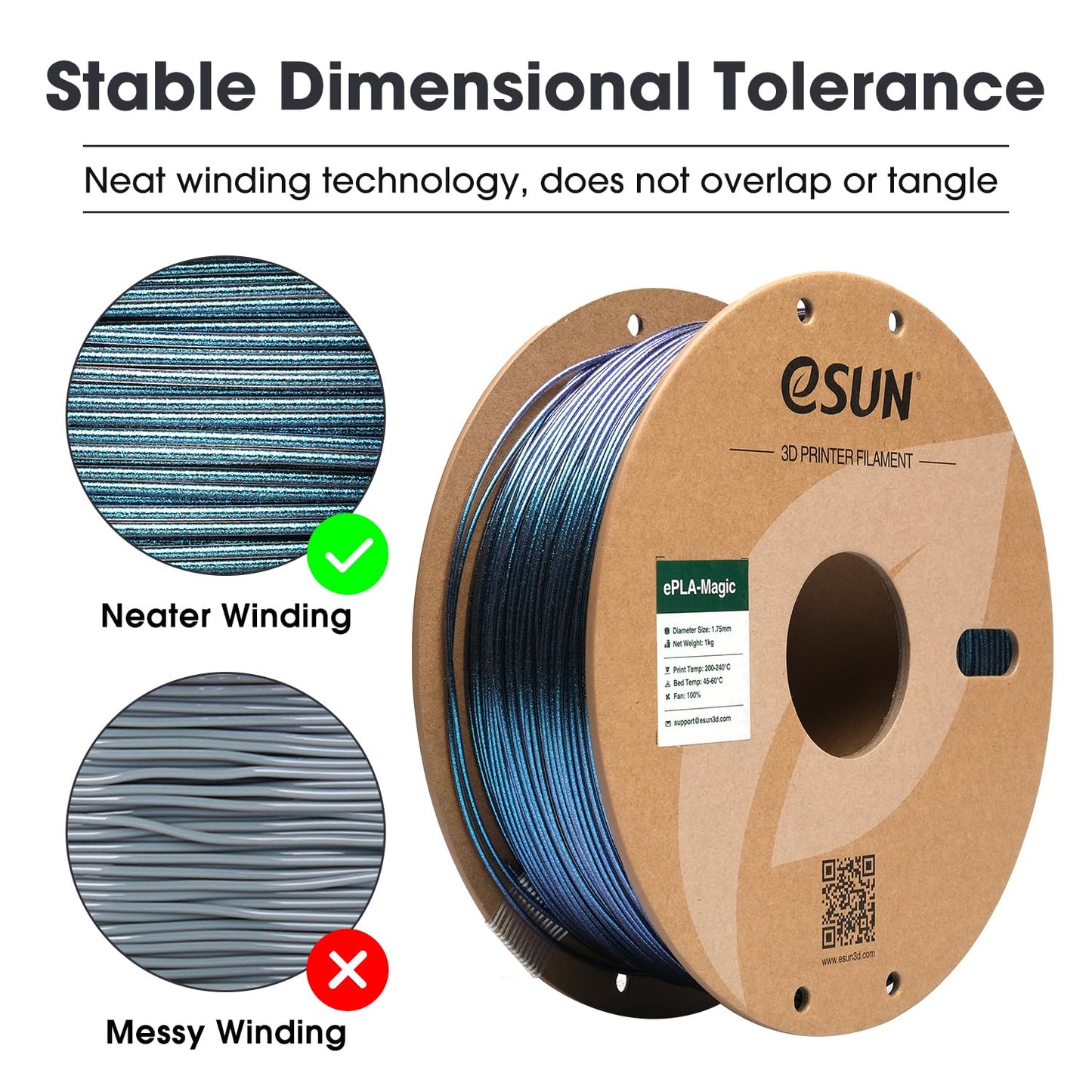 eSUN Silk Mystic PLA Filament 1.75mm, Silky Tricolor 3D Printer Filament PLA, Dimensional Accuracy +/- 0.05mm, 1KG Spool (2.2 LBS) 3D Printing Filament for 3D Printers,Silk Gold Green Black