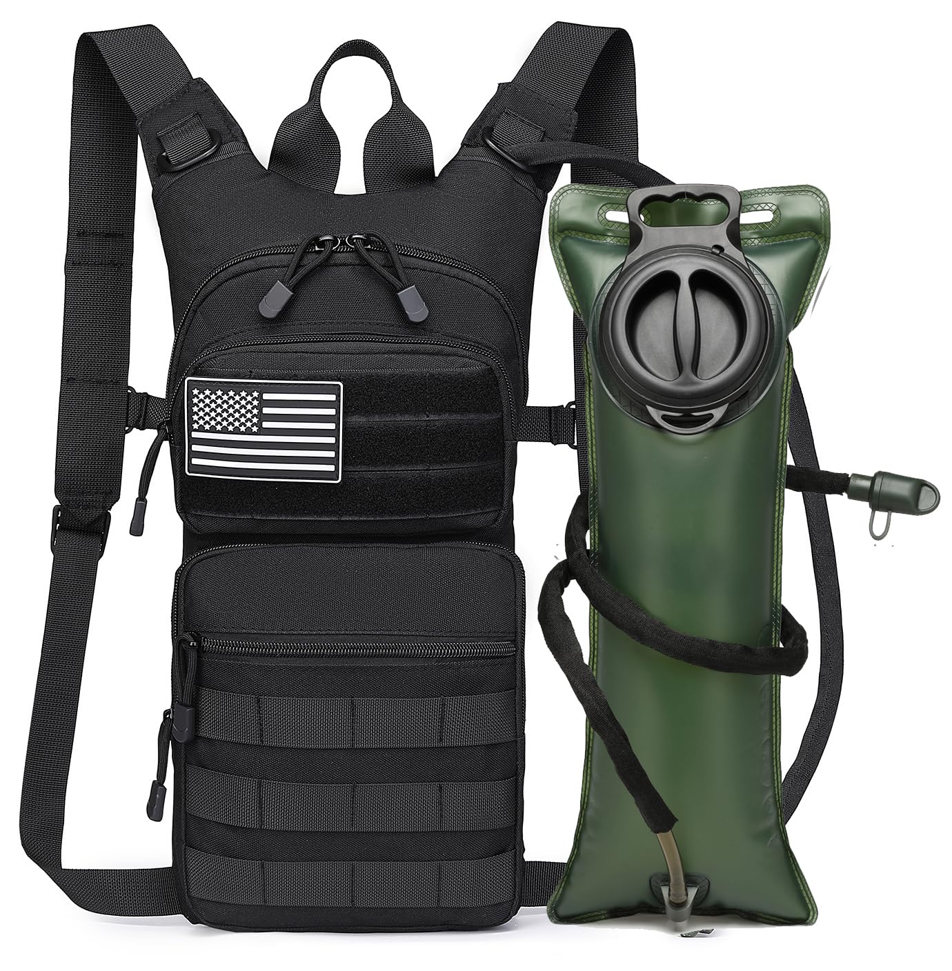 ATBP Military 3L Hydration Pack Reservoir Water Bladder Daypack Camel Backpack Hydration Pack with Water Bladder,Lightweight,BPA Free,for Running Cycling Hiking 2 Packs