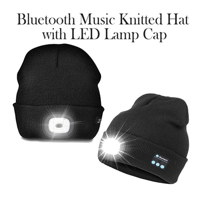 Bluetooth Music Knitted Hat with LED Lamp Cap- USB Charging