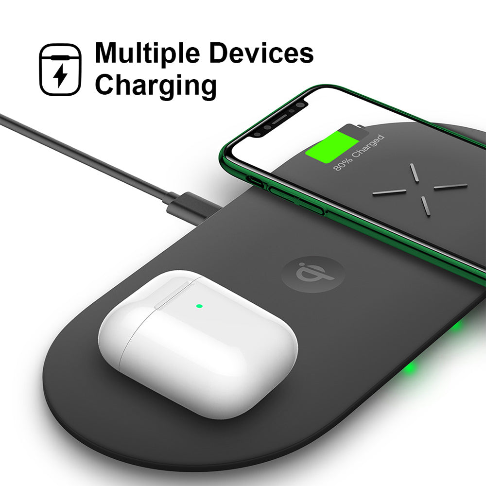 18W 3-in-1 Fast Charging Wireless QI Charger Pad for Apple, Samsung, Apple Watch and AirPods