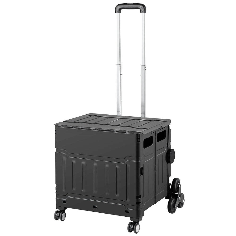 Stair Climbing Cart Outdoor Portable Rolling Crate Handcart With Telescoping Handle and Lid_1