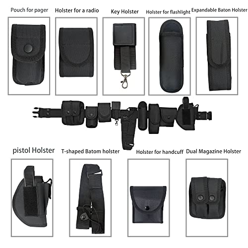 KDKDXV 10 in 1 Police Utility Belt Tactical Security Guard Duty Belt Versatile Military Modular Equipment System Molded Duty Belt Set for Law Enforcement