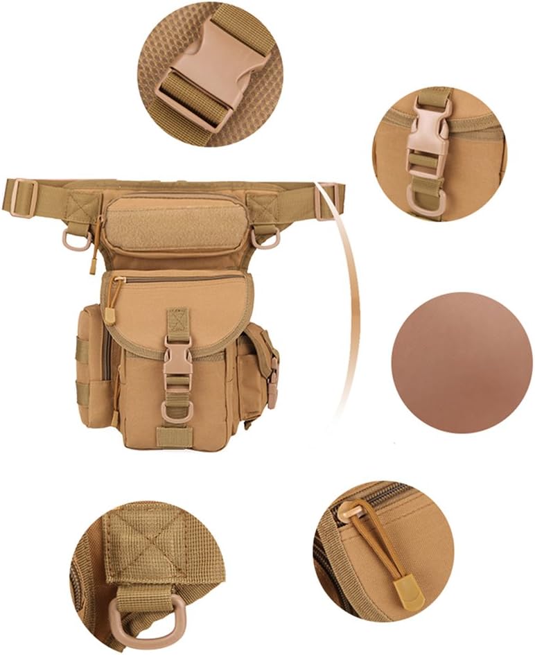 Injoy Multi-Purpose Tactical Drop Leg Bag Tool Fanny Thigh Pack Leg Rig Military Motorcycle Camera Versipack Utility Pouch, Black/Coyote Tan/Army Green/Camouflage 7 Colors Available