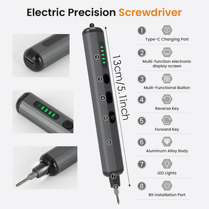 Bnonya Electric Screwdriver Set, 64 in 1 Cordless Screwdriver Power with 5 Torque Settings & 4 LED Lights,Built-in Magnetizer, Precision Screwdriver Set for PC Phone Camera Laptop Watch