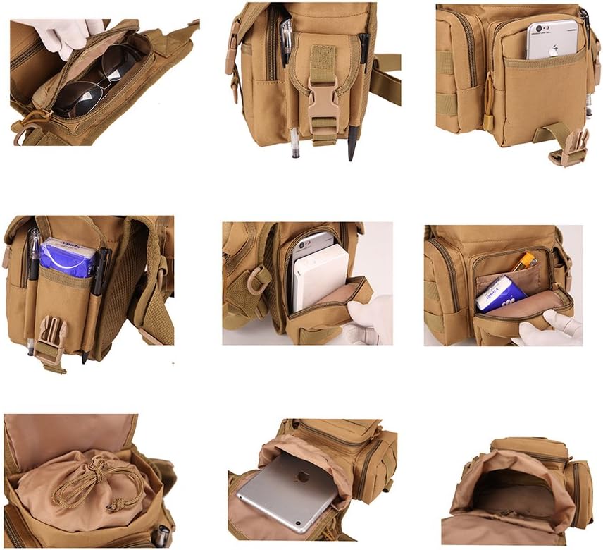 Injoy Multi-Purpose Tactical Drop Leg Bag Tool Fanny Thigh Pack Leg Rig Military Motorcycle Camera Versipack Utility Pouch, Black/Coyote Tan/Army Green/Camouflage 7 Colors Available