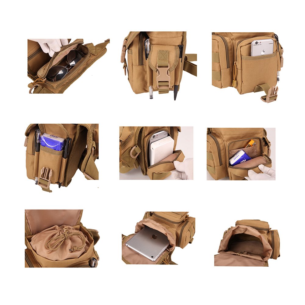 Injoy Multi-Purpose Tactical Drop Leg Bag Tool Fanny Thigh Pack Leg Rig Military Motorcycle Camera Versipack Utility Pouch, Black/Coyote Tan/Army Green/Camouflage 7 Colors Available