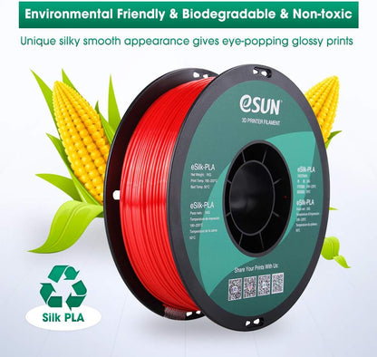 eSUN Silk Mystic PLA Filament 1.75mm, Silky Tricolor 3D Printer Filament PLA, Dimensional Accuracy +/- 0.05mm, 1KG Spool (2.2 LBS) 3D Printing Filament for 3D Printers，Silk Gold Green Black