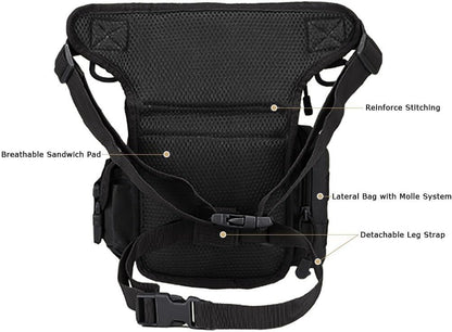 Injoy Multi-Purpose Tactical Drop Leg Bag Tool Fanny Thigh Pack Leg Rig Military Motorcycle Camera Versipack Utility Pouch, Black/Coyote Tan/Army Green/Camouflage 7 Colors Available
