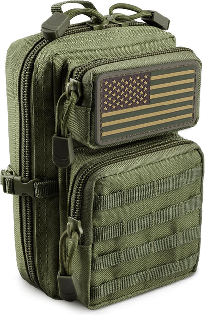 LIVANS Tactical Molle Utility Pouch, EDC Tool Pouch Tactical Phone Pouches Mini Waist Pouches Medical EDC IFAK Pack Mini Design of 3-Day Assault Backpack