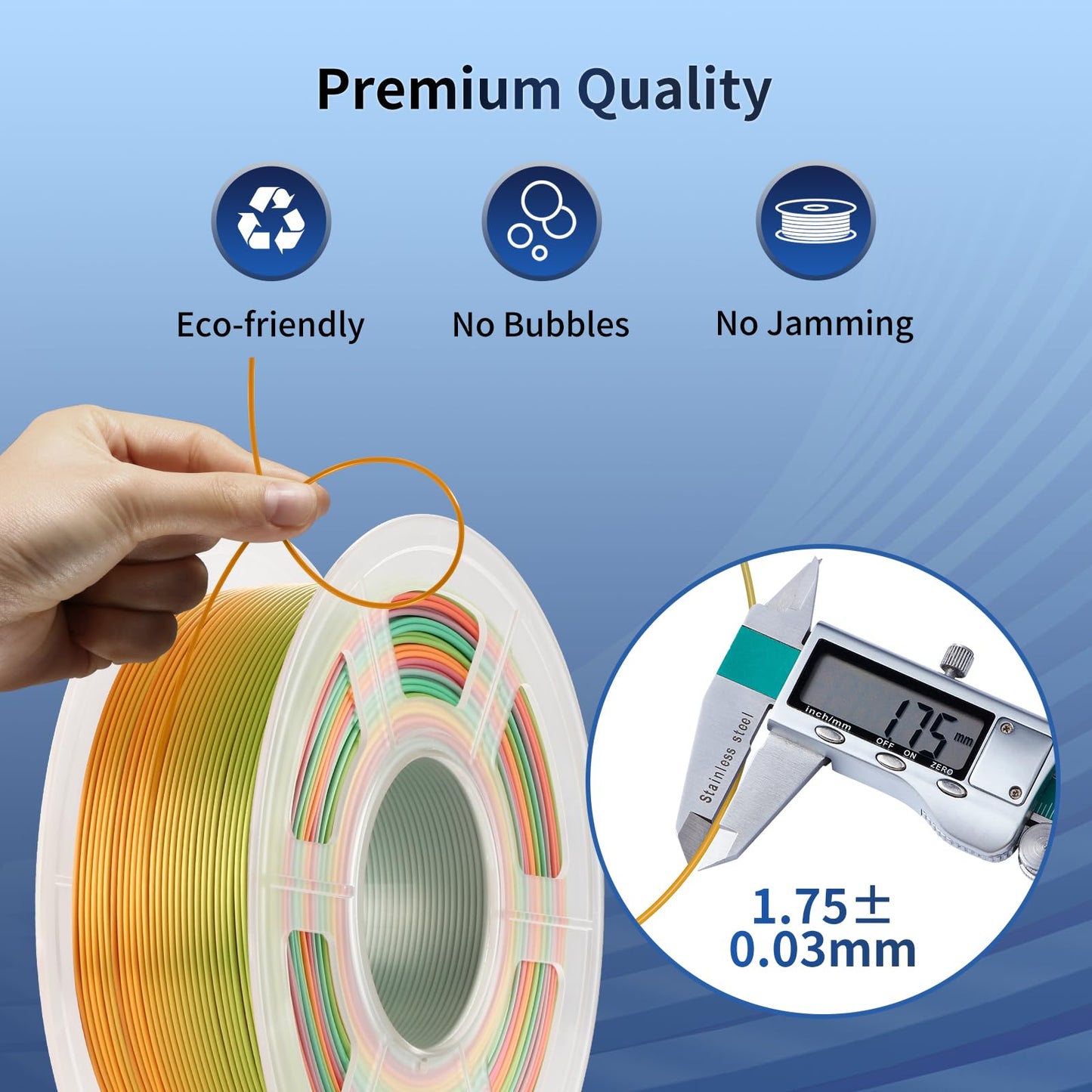 ANYCUBIC PLA 3D Printer Filament, Blue, 3D Printing PLA Filament 1.75mm Dimensional Accuracy +/- 0.02mm, 1KG Spool (2.2 lbs)