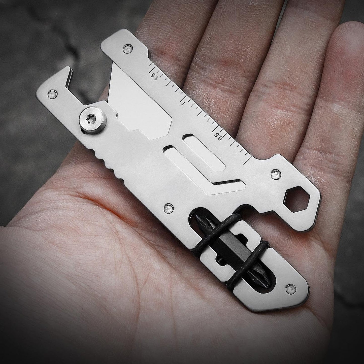 Multi Tool for Camping | Portable Camping Gear Tool with Measurement Scale Function - Wrench, Camping Gadget, Screwdriver for Camping Hiking Survival