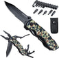 RAXCO Pocket Knife, 16-in-1 Multitools Folding Knife with Long Nose Plier, Multi-Tools with Screwdrivers