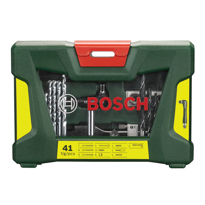 Bosch Accessories 91-Piece V-Line Titanium Drill Bit and Screwdriver Bit Set with Ratcheting Screwdriver (For Wood, Masonry, and Metal)