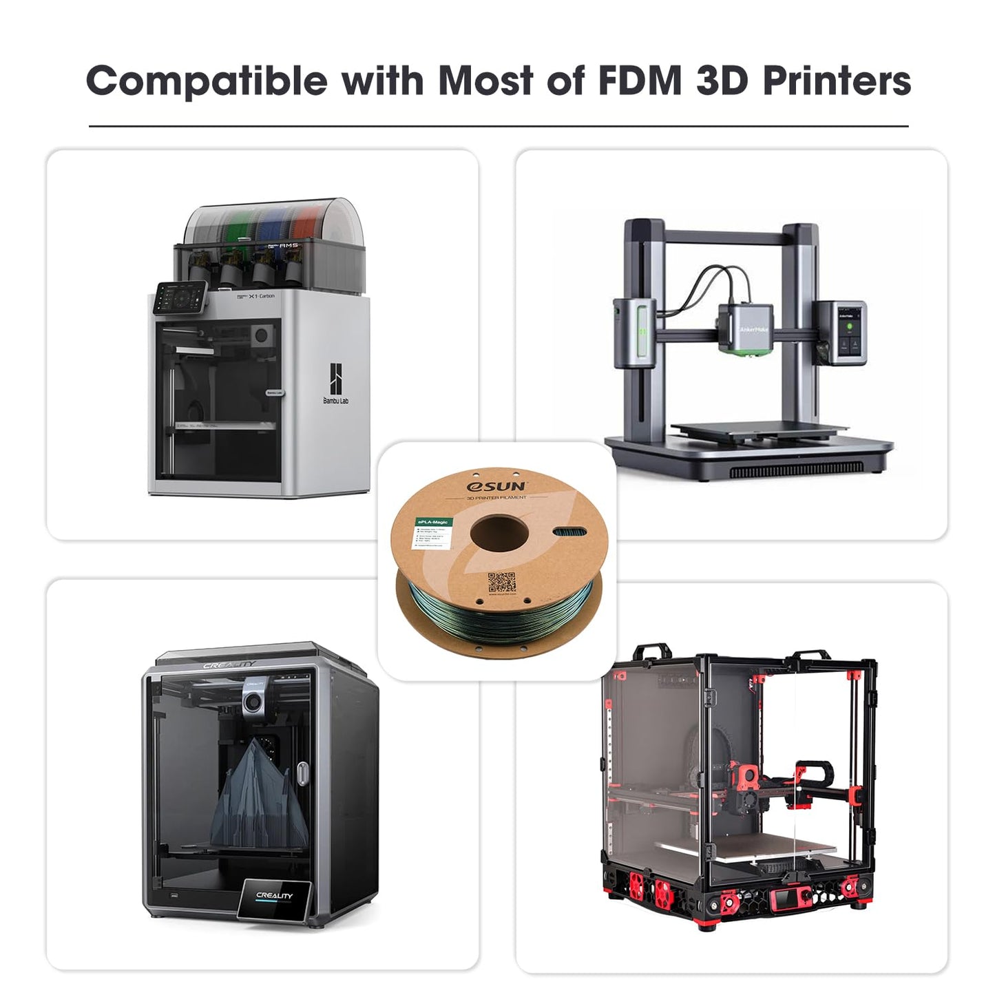 eSUN Silk Mystic PLA Filament 1.75mm, Silky Tricolor 3D Printer Filament PLA, Dimensional Accuracy +/- 0.05mm, 1KG Spool (2.2 LBS) 3D Printing Filament for 3D Printers，Silk Gold Green Black