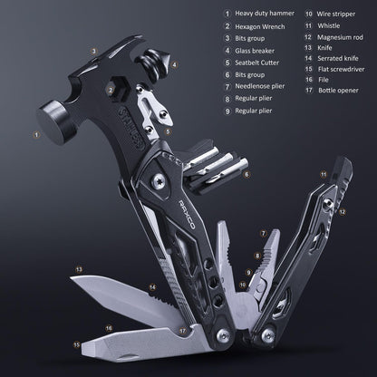 RAXCO Pocket Knife, 16-in-1 Multitools Folding Knife with Long Nose Plier, Multi-Tools with Screwdrivers