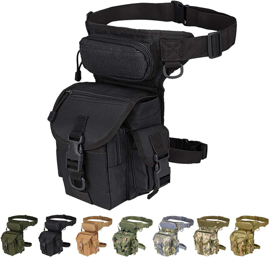 Injoy Multi-Purpose Tactical Drop Leg Bag Tool Fanny Thigh Pack Leg Rig Military Motorcycle Camera Versipack Utility Pouch, Black/Coyote Tan/Army Green/Camouflage 7 Colors Available