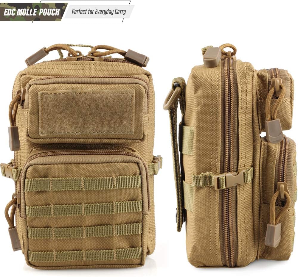 LIVANS Tactical Molle Utility Pouch, EDC Tool Pouch Tactical Phone Pouches Mini Waist Pouches Medical EDC IFAK Pack Mini Design of 3-Day Assault Backpack