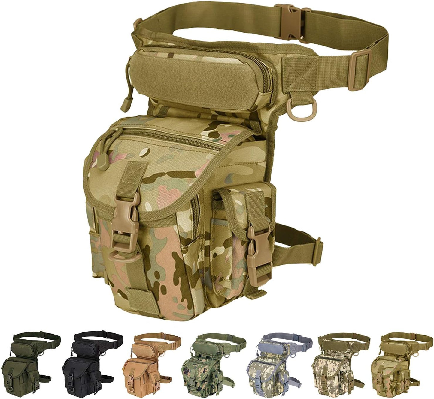 Injoy Multi-Purpose Tactical Drop Leg Bag Tool Fanny Thigh Pack Leg Rig Military Motorcycle Camera Versipack Utility Pouch, Black/Coyote Tan/Army Green/Camouflage 7 Colors Available