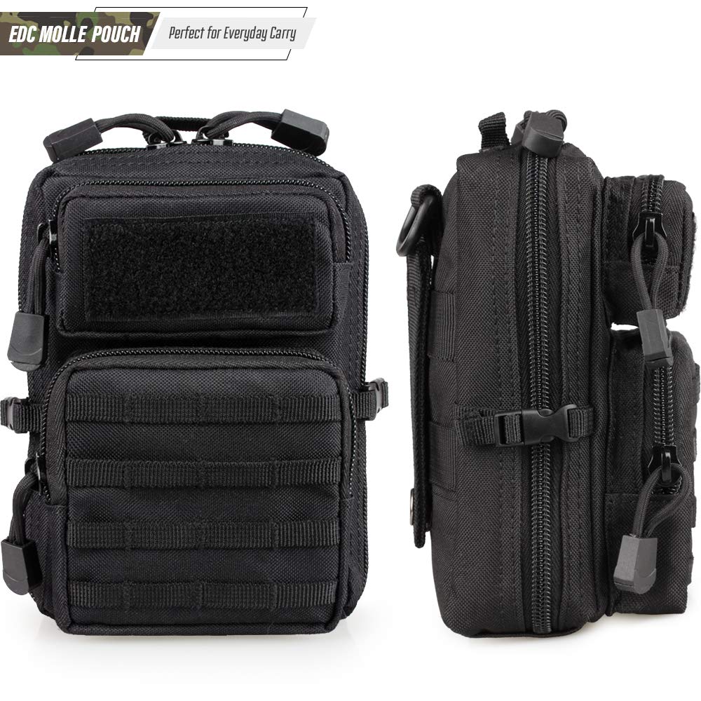 LIVANS Tactical Molle Utility Pouch, EDC Tool Pouch Tactical Phone Pouches Mini Waist Pouches Medical EDC IFAK Pack Mini Design of 3-Day Assault Backpack