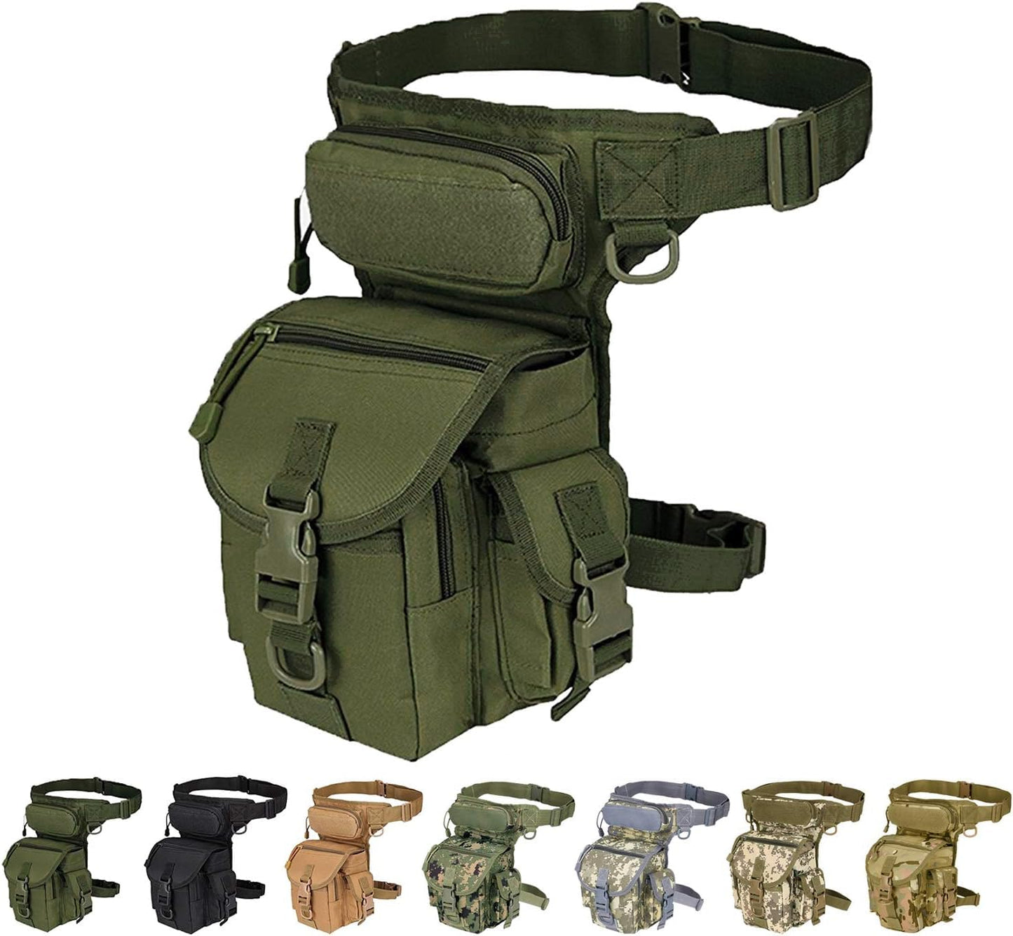 Injoy Multi-Purpose Tactical Drop Leg Bag Tool Fanny Thigh Pack Leg Rig Military Motorcycle Camera Versipack Utility Pouch, Black/Coyote Tan/Army Green/Camouflage 7 Colors Available