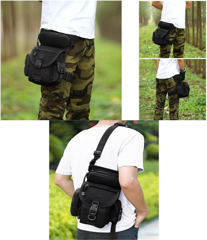 Injoy Multi-Purpose Tactical Drop Leg Bag Tool Fanny Thigh Pack Leg Rig Military Motorcycle Camera Versipack Utility Pouch, Black/Coyote Tan/Army Green/Camouflage 7 Colors Available