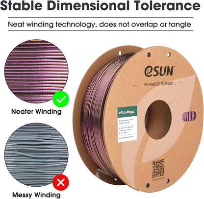 eSUN Silk Mystic PLA Filament 1.75mm, Silky Tricolor 3D Printer Filament PLA, Dimensional Accuracy +/- 0.05mm, 1KG Spool (2.2 LBS) 3D Printing Filament for 3D Printers，Silk Gold Green Black