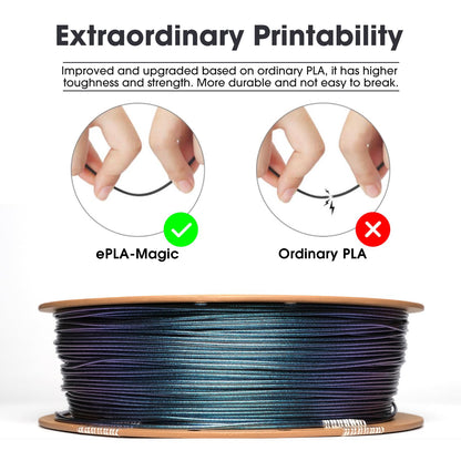 eSUN Silk Mystic PLA Filament 1.75mm, Silky Tricolor 3D Printer Filament PLA, Dimensional Accuracy +/- 0.05mm, 1KG Spool (2.2 LBS) 3D Printing Filament for 3D Printers，Silk Gold Green Black